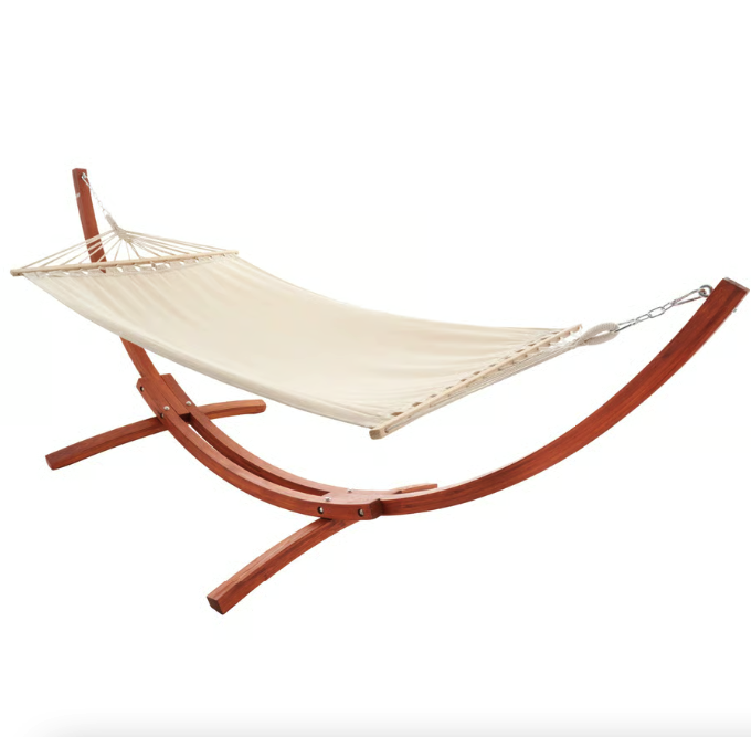 Гамак с прочным каркасом раскладной для сада и дачи мобильный комплект для релакса Di Volio Trevia кремовый Киев - изображение 4