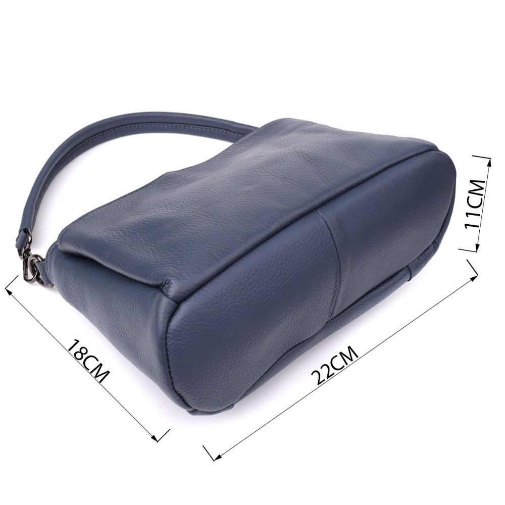 Стильна сумка на плече з натуральної шкіри Vintage 23009 Синій Київ - фото 3