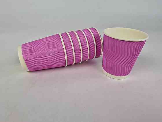 Паперові склянки кольорові гофровані 175 мл "Лаванда" Маестро (20 шт.) Харків