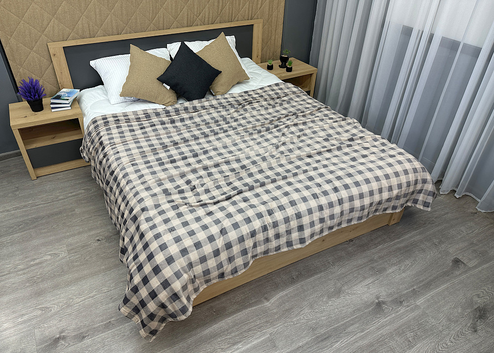 Плед-покривало Decorator WellSoft 200х220 см Клітинка Бежево-сірий (87-282) Київ - фото 5