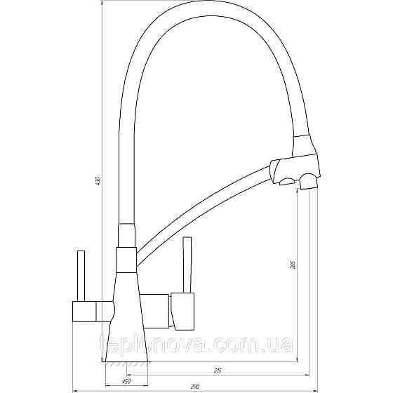 Смеситель для кухни под осмос Globus Lux LAZER GLLR-0700-11-GRAPHITE Черновцы