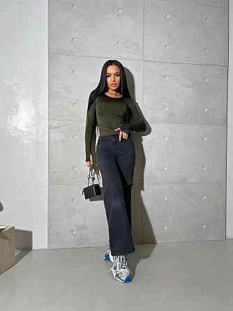 Жіночий базовий лонгслів із мікродайвінгу Хакі Одеса