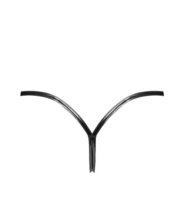 Трусики Noir Handmade P014 Dominae PVC panty with silver clasp XL Львов - изображение 5