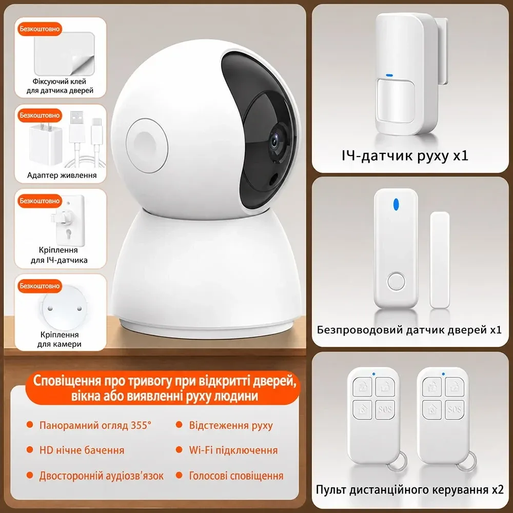 Комплект бездротової сигналізації з камерою Trinix TRX-CamKit(WiFi) з WiFi Tuya (27-00078) Киев - изображение 9
