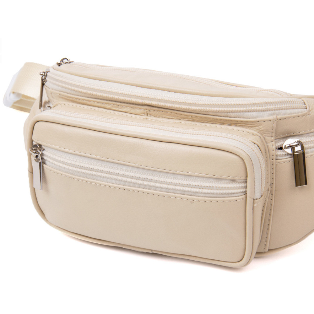 Поясна сумка бананка для міста поїздок та щоденного використання Vintage 20440 Біла Київ - фото 15