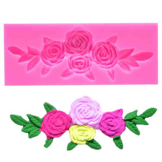 Молд силиконовый Розы 114 на 47 мм розовый Киев