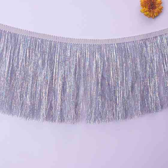 Дождик гирлянда для праздника с голограммой 200 на 25 см серебристый Киев