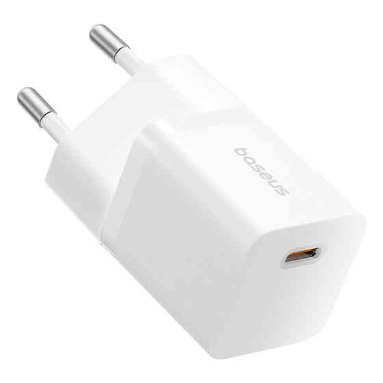 Мережевий зарядний пристрій з кабелем Baseus GaN5 Fast Charger (mini) 1C 25W EU Moon White (with: Fast Charging Data Cable Type-C) Київ