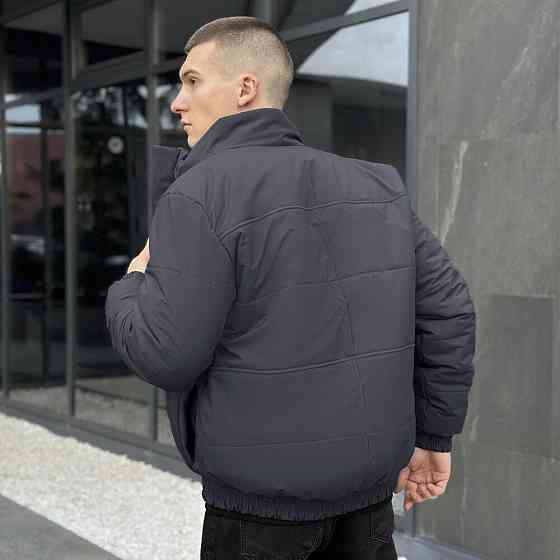 Темно-серая мужская куртка демисезонная без капюшона Pobedov Axmont Киев