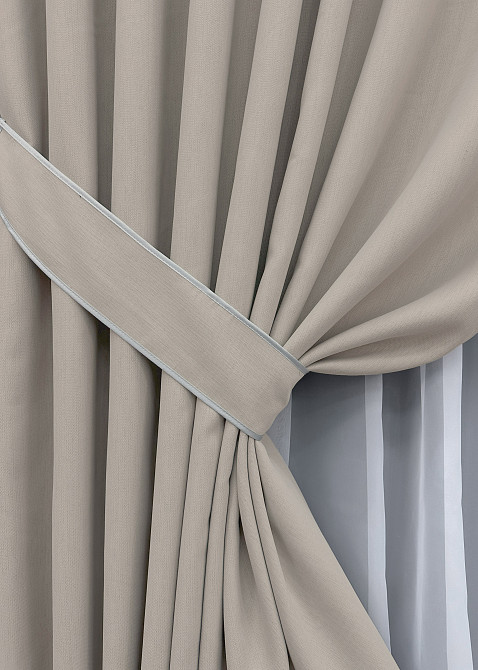 Комплект штор VR-Textil Блекаут двосторонній Scandi № 1905ш Тауп 100х270 см 2 шт (31-995) Київ - фото 5