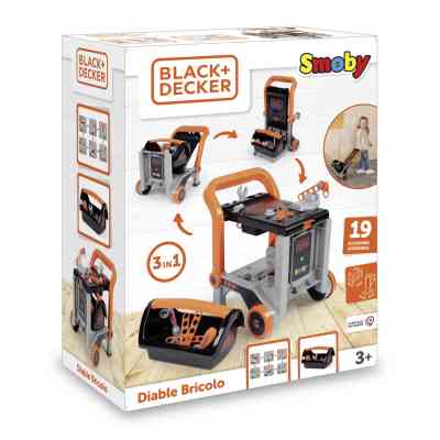 Игровой набор Smoby Блэк + Деккер. Передвижная мастерская 3 в 1, 18 аксессуаров и бокс (360219) Винница