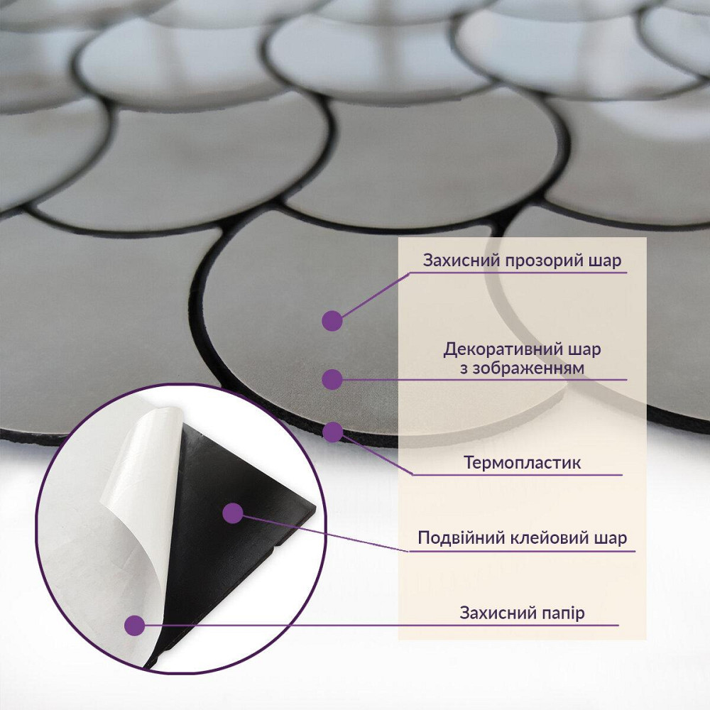 Самоклеящаяся PET мозаика 300х300х4мм SW-00001667 Днепр - изображение 5