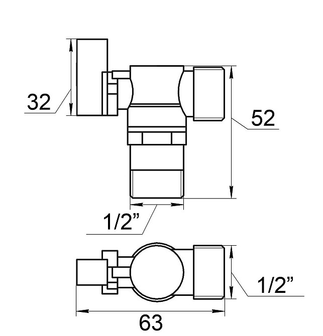 Кран кульовий кутовий SOLOMON 1/2″х1/2″ A7172 Киев - изображение 7