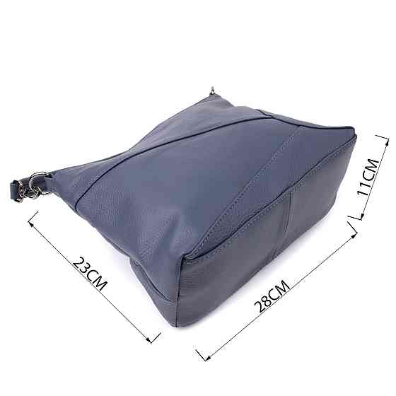 Женская сумка на два отделения из натуральной кожи Vintage 23016 Синий Киев