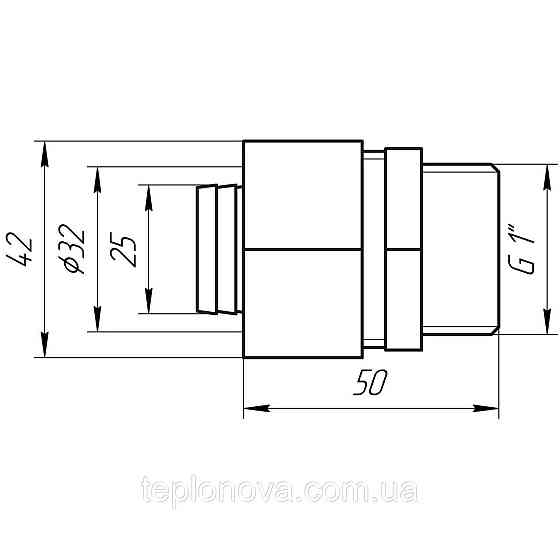 Муфта с наружной резьбой APE 701 L 1″x32 ITALY Черновцы