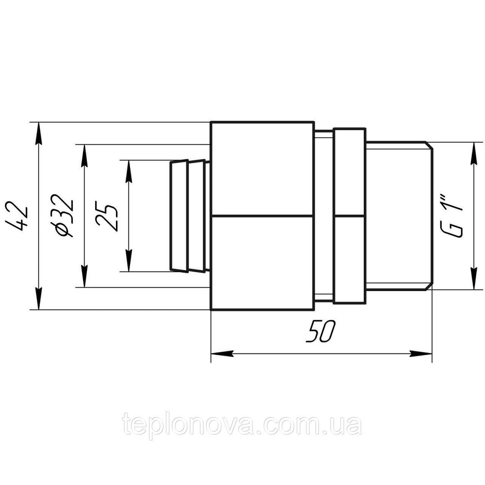 Муфта з зовнішньою різьбою APE 701 L 1″x32 ITALY Чернівці - фото 6