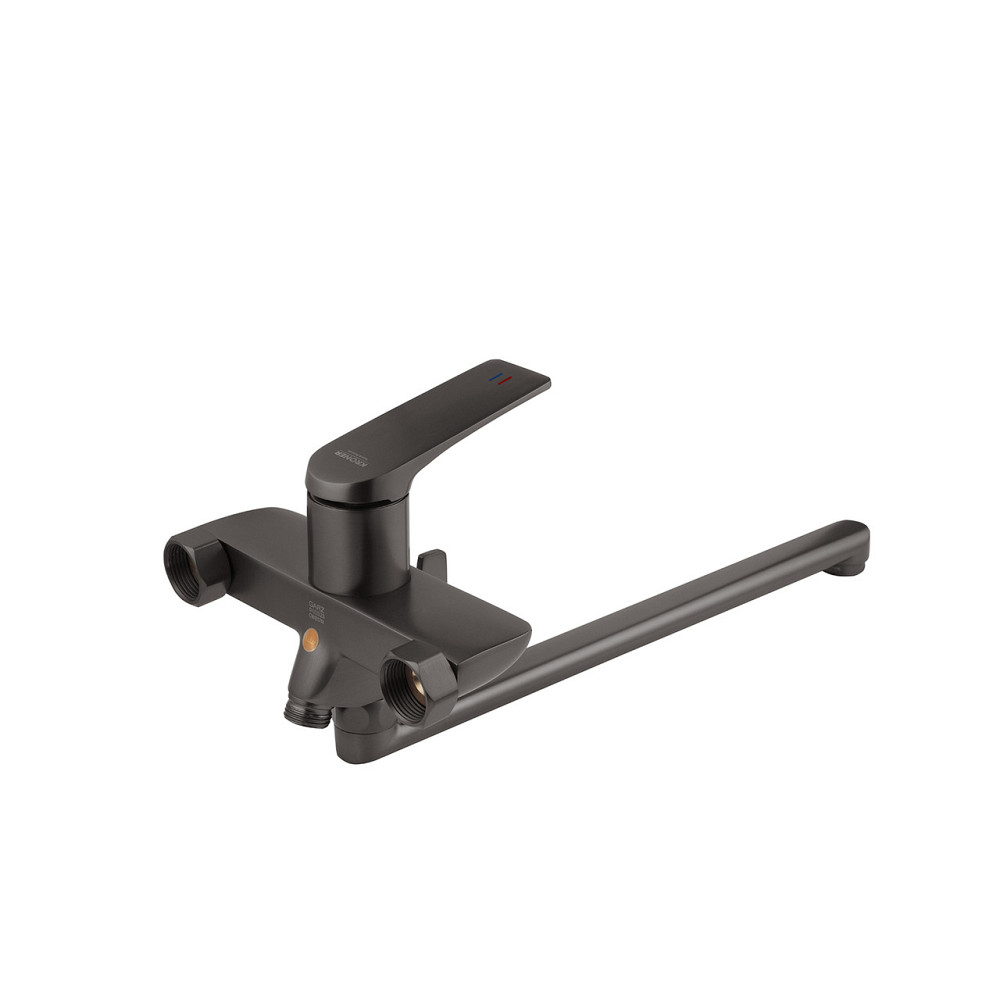 Смеситель для ванны Kroner KRP Graz - GRP070 с душевым гарнитуром, графит Киев - изображение 4