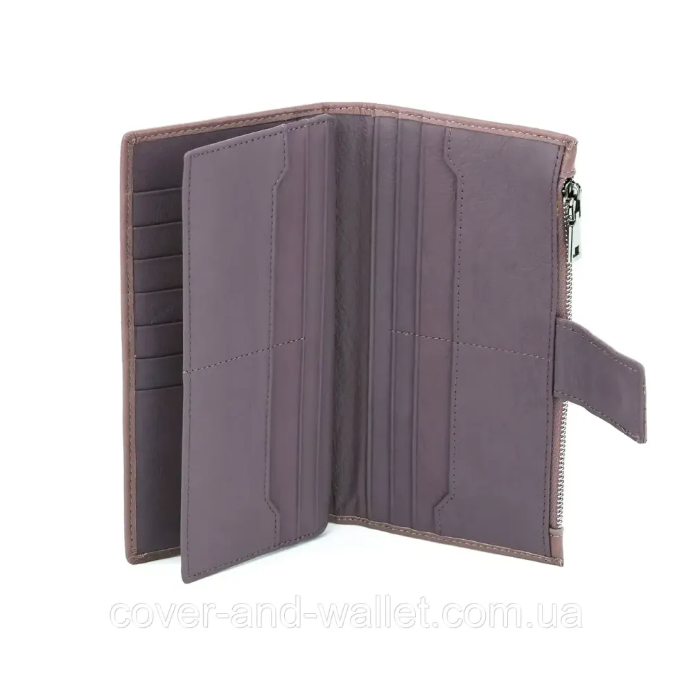 Пудровий жіночий шкіряний купюрник на магніті та блискавці Marco Coverna 0134 Київ - фото 7