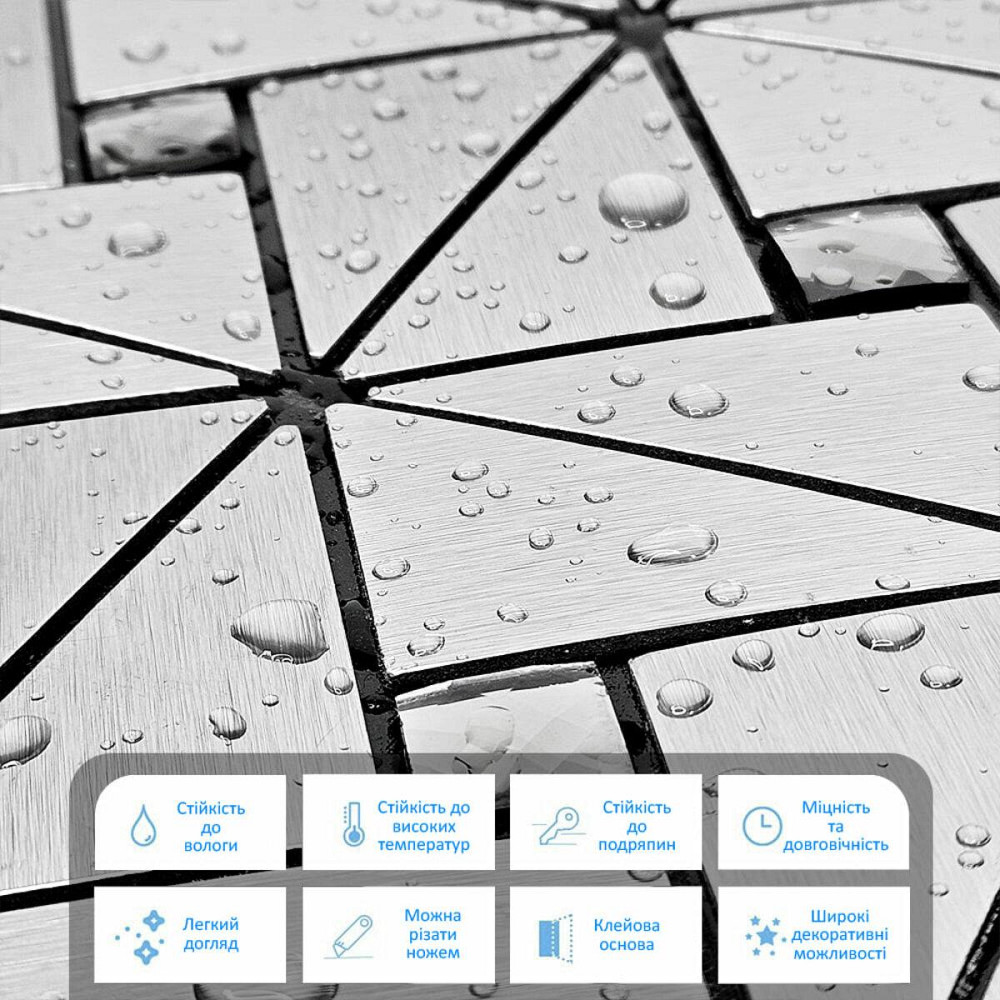 Алюминиевая самоклеящаяся плитка со стразами, серебро Киев - изображение 4