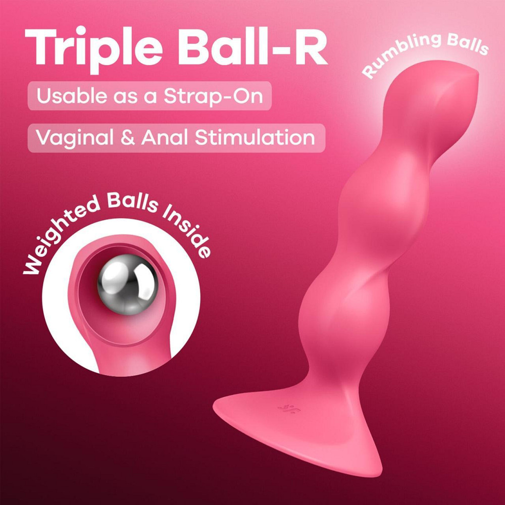 Анальний стимулятор-намистини Satisfyer Triple Ball-R Red Sex Aura Київ - фото 7