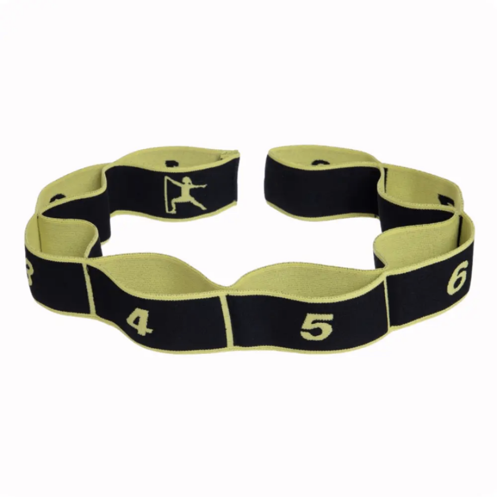 Резинка для фітнесу з петлями Queenfit 86,5 х 4см чорно-жовта Киев - изображение 4