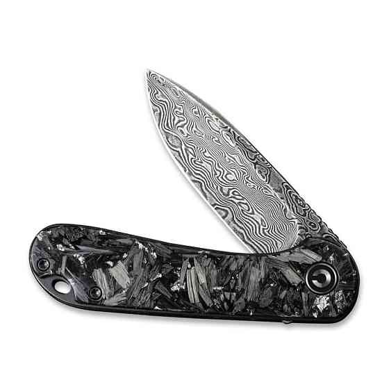 Ніж складаний кишеньковий Civivi Elementum, (7.5 см) Damascus / Carbon Fiber Київ