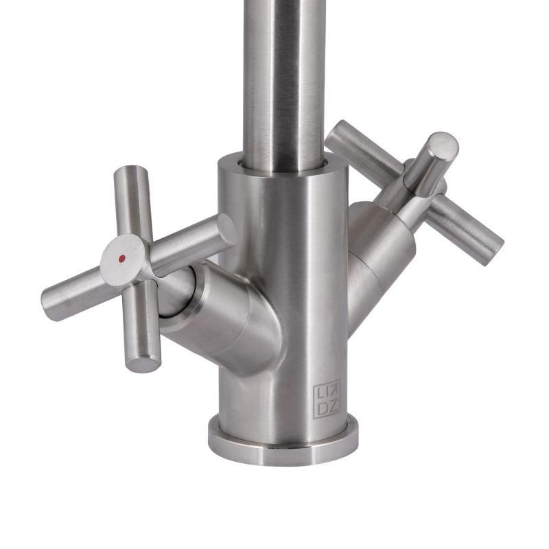 Смеситель для кухни двухвентильный Lidz Wind 161F LDWIN161FNKS46098 Nickel Харьков - изображение 3