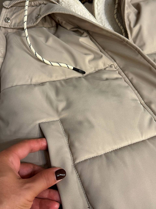 Куртка жіноча Lady Yep 8096 оверсайз з капюшоном і хутром тедді капучино, капучино, 42 Київ - фото 16