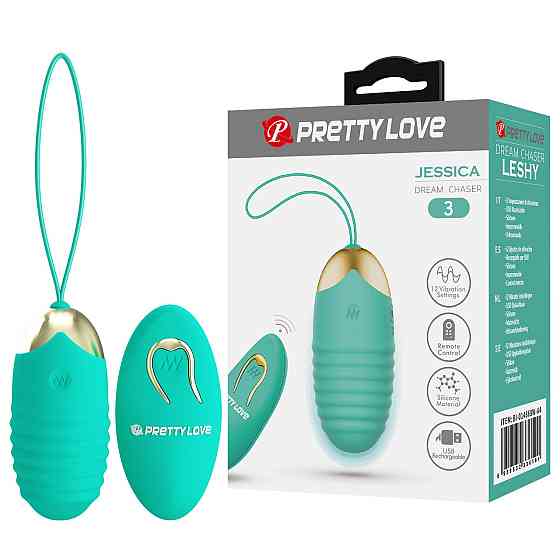 Виброяйцо серии Pretty Love - Jessica Dream chaser 3 Green, BI-014362W-3A4 Sex Aura Киев