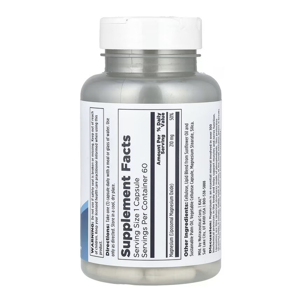 Магний липосомальный KAL Liposomal Magnesium 210mg 60 вег капс Киев - изображение 2