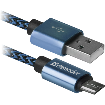 Дата кабель USB 2.0 AM to Micro 5P 1.0m USB08-03T blue Defender (87805) Винница