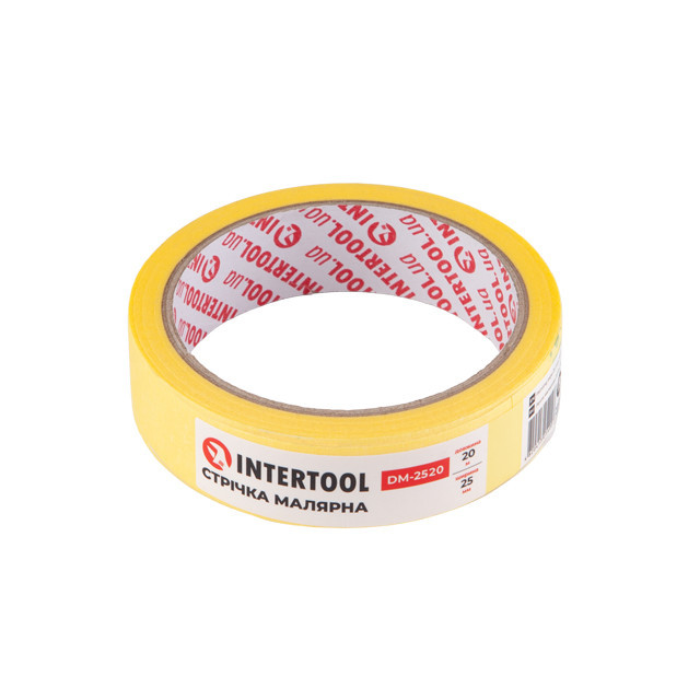 Лента малярная 25мм, 20м, желтая INTERTOOL DM-2520 Киев - изображение 2