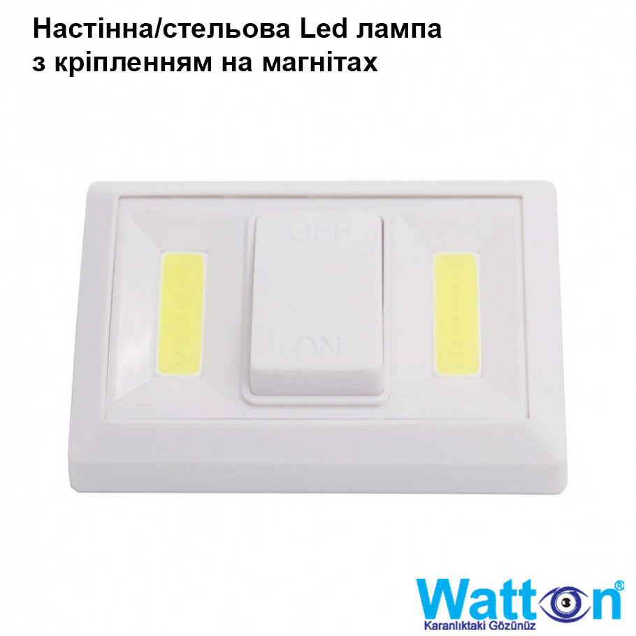 Настінний світлодіодний світильник COB Led WATTON WT-382 на батареях ААА, навісна світлова панель Кам'янець-Подільський - фото 1