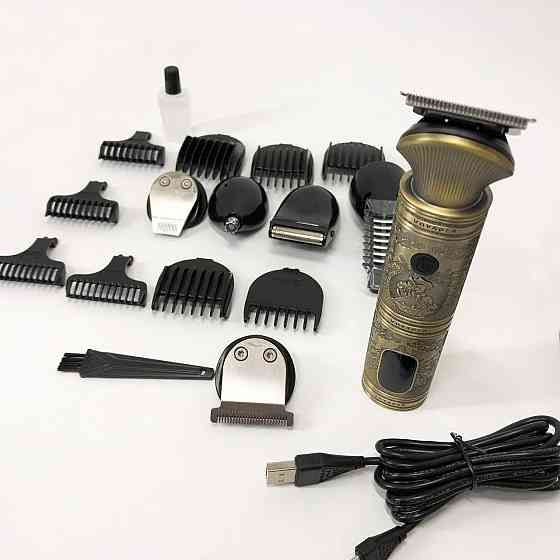 Машинка-тример 3 в 1 для стрижки волосся, Професійний тример з насадками, Тример для скронь TU-53 Львів
