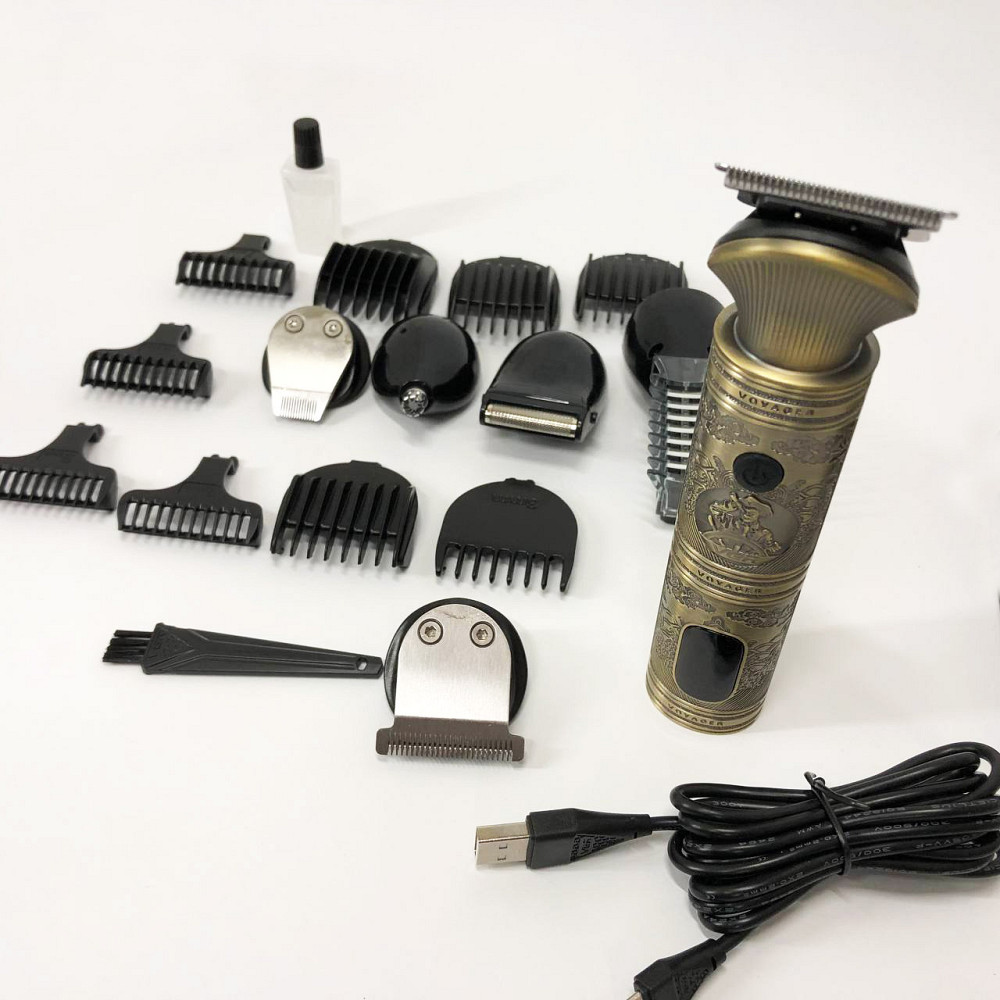 Машинка-тример 3 в 1 для стрижки волосся, Професійний тример з насадками, Тример для скронь TU-53 Львів - фото 1