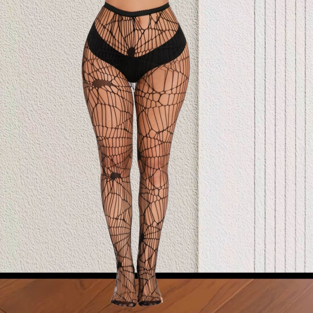 Колготки с рисунком паутины one size черный Киев - изображение 3