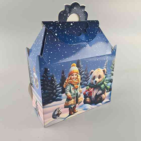 Новогодняя подарочная картонная упаковка для конфет (1000грм) №206 