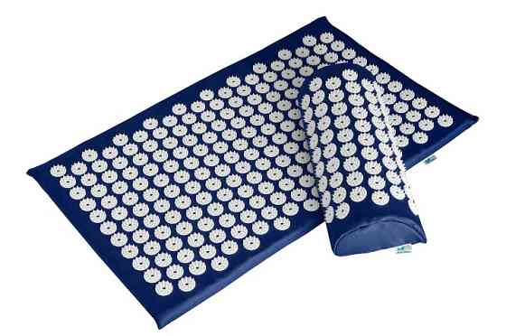 Аплікатор Кузнєцова Набір серія Eko-Max Темно-Синій (Килимок + Валик + Чохол) – Масажний комплект Івано-Франківськ