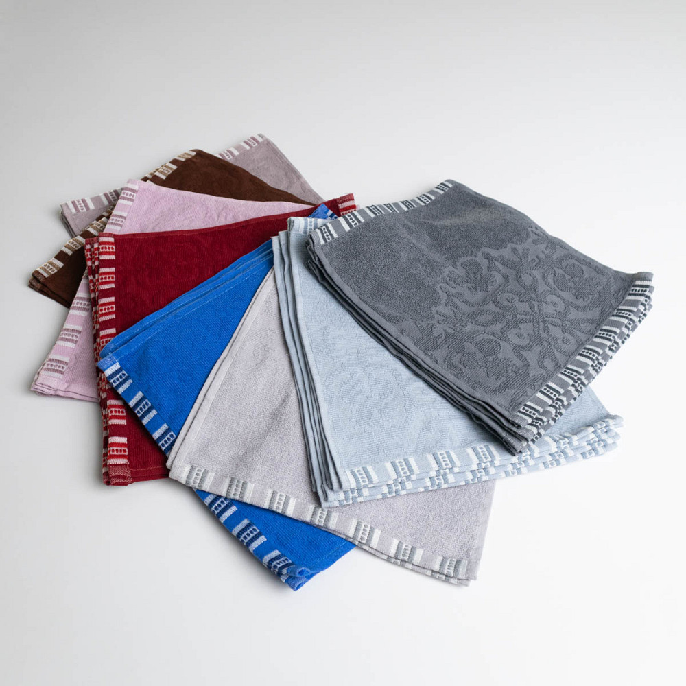 Набор кухонных махровых полотенец с орнаментом 40шт GM Textile 30х30см 400г/м2 (8 цветов) Сумы - изображение 1
