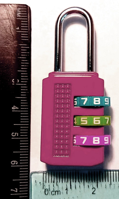 Замок навісний 23 мм з кодом фіолетовий Київ - фото 2
