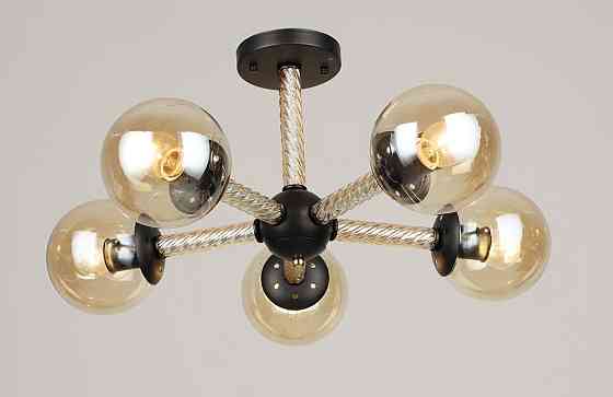 Люстра стельова на 5 плафонів VALESO Чорний + Золото K2341/5 Коломия