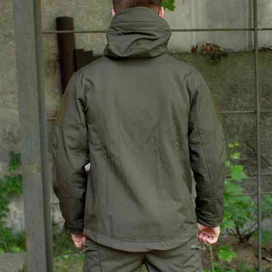 Мужская тактическая демисезонная куртка Soft Shell оливковая, военная куртка софтшелл с подкладкой Львов