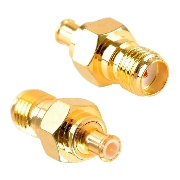 Переходник гнездо SMA - штекер MCX, латунь, gold Полтава - изображение 1