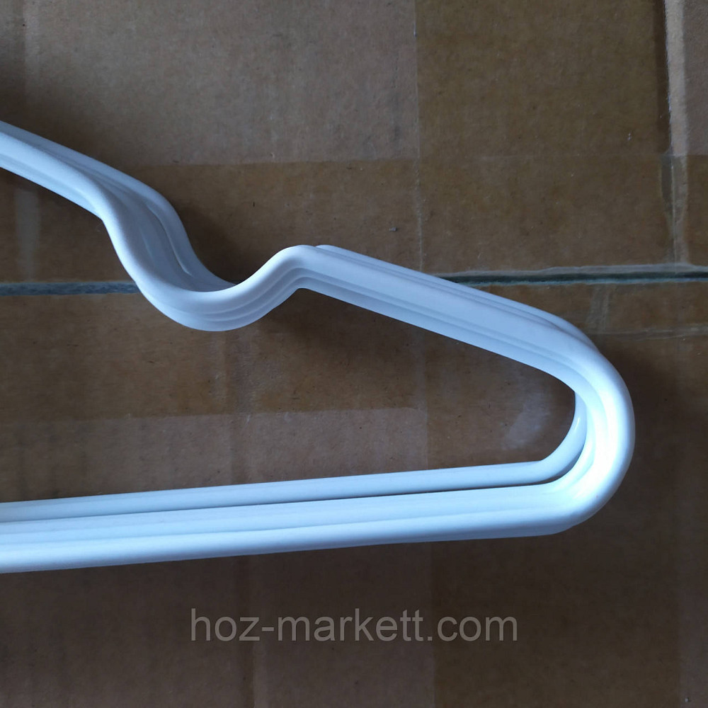 Вішалки плічка, тремпіль білий металевий у силіконовому покритті з хромованим гачком тонкий 8 од в уп Харків - фото 4