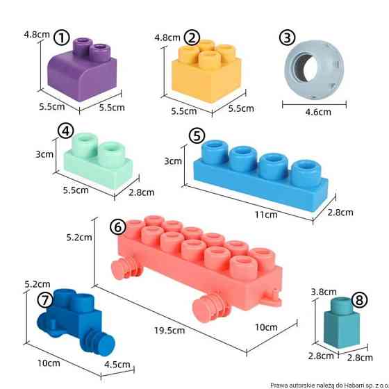 Мягкий силиконовый конструктор для детей Soft rubber building blocks 20 шт Киев