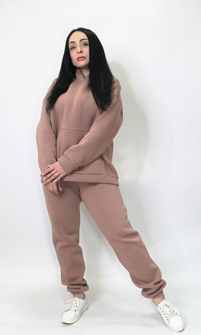 Женский спортивный теплый костюм трехнитка на флисе Какао XL/2XL Харьков - изображение 6