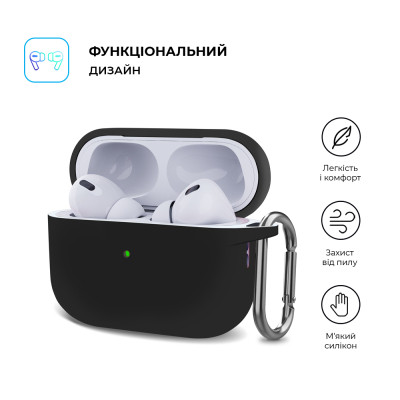 Чохол для навушників Armorstandart Hang Case для Apple AirPods Pro 2 Black (ARM68601) Вінниця - фото 2