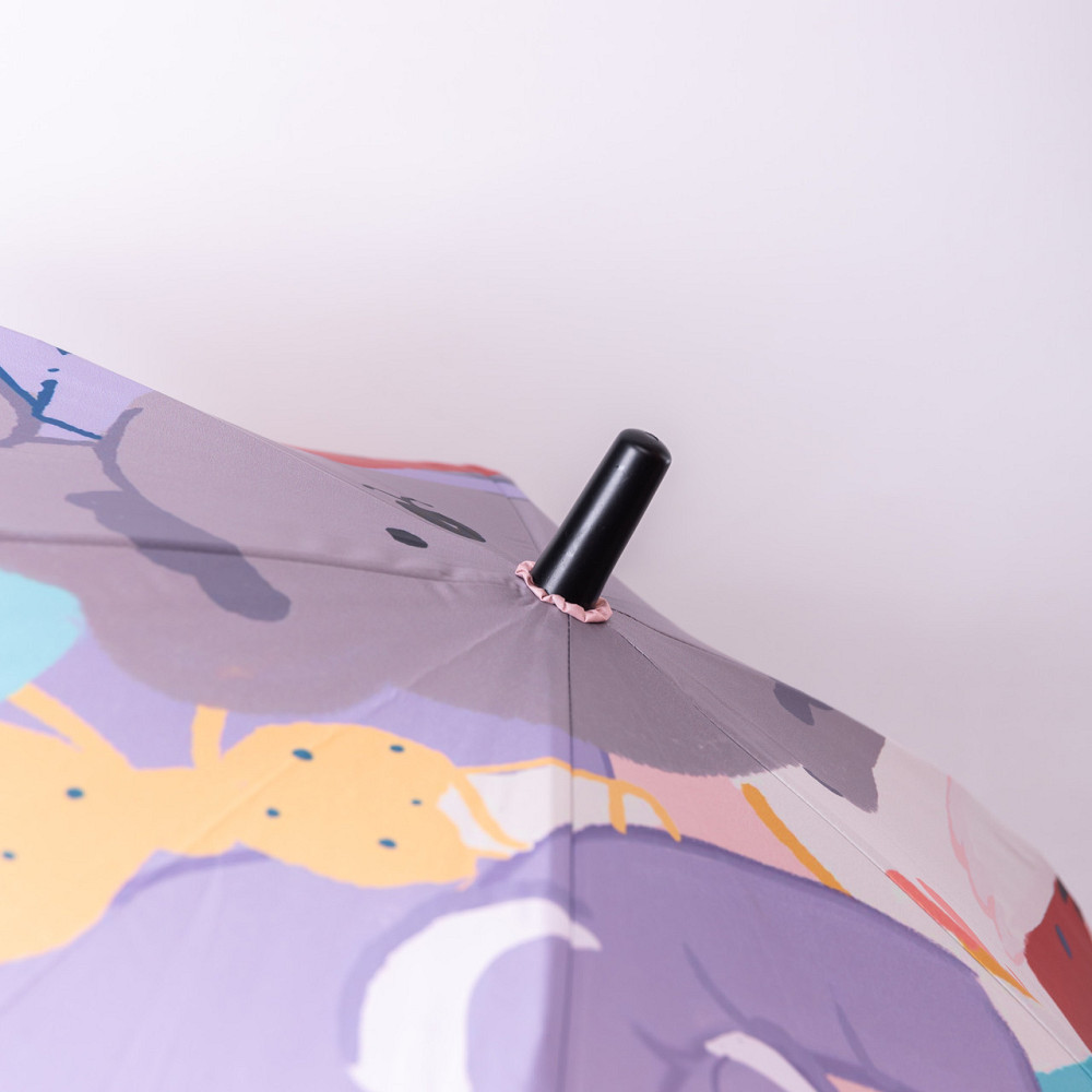 Парасолька дитяча механічна елегантна з принтом міцна надійна з поліестеру діаметр 90 см Фіолетовий HP-23-13V Київ - фото 4