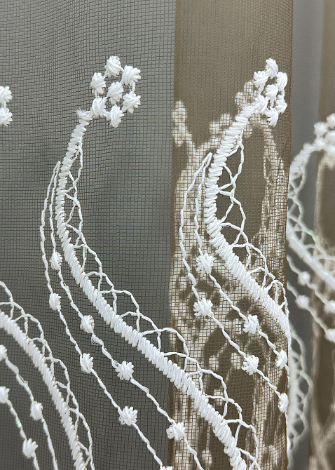 Тюль VR-Textil 1766т Фатин «Омбре» с вышивкой и люрексом Какао с белым 300х270 см (42-0772) Киев - изображение 7