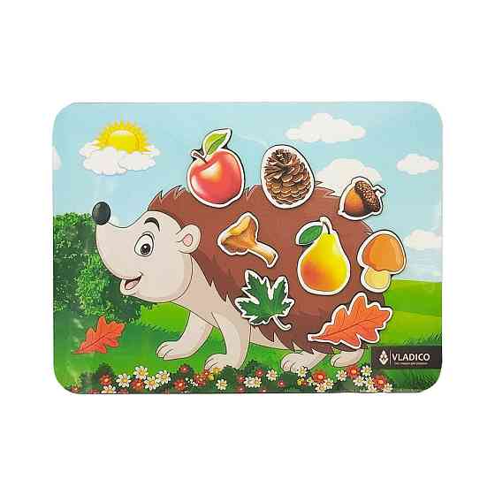 Дерев'яний пазл-вкладиш "Їжачок" 3240-05-007, 34х25 см, 8 елементів Вінниця